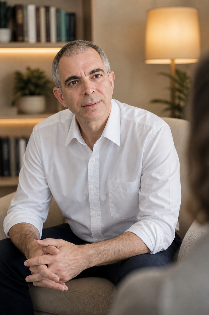 Gleis Torres em consulta com paciente