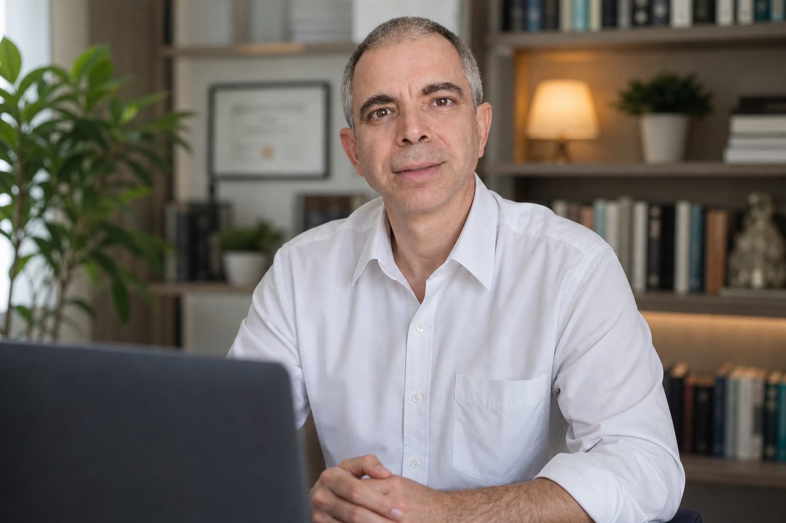 Psicólogo Gleis Torres em seu consultório